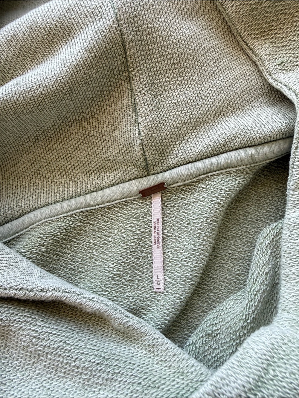 Free People Washed Sage Cropped Hooded Sweatshirt - Picture 7 of 7